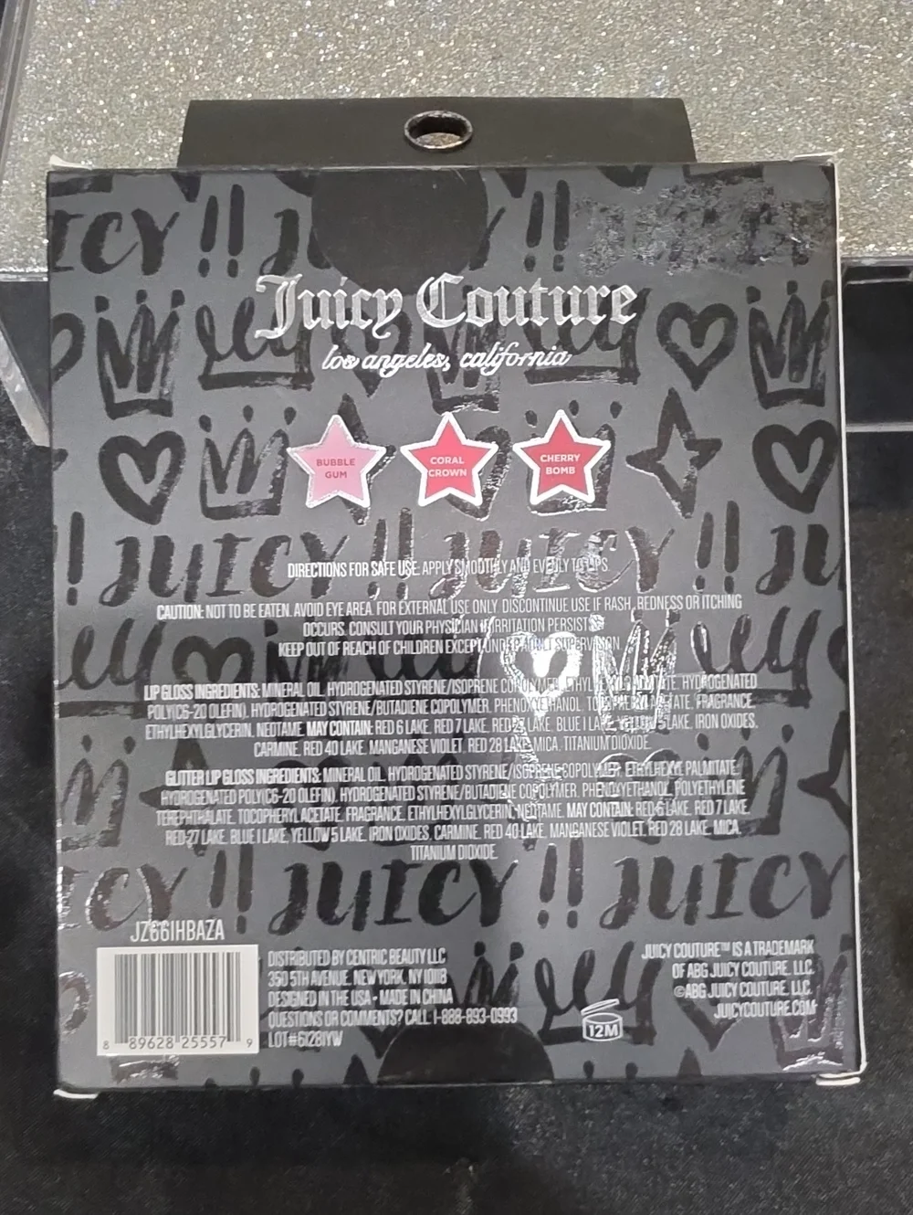 Juicy Couture Lips & Chains Keychain & Lip Gloss Trio